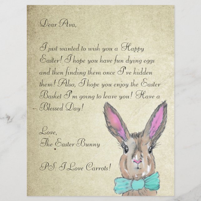 Aquarellfarbener Osterhase Bunny Letter für Ihre K (Vorderseite)