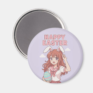 Aquarellfarbener Osterhase Bunny Magnet