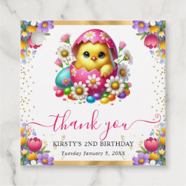 Aquarellfarbener Osterkick Frühlingsblumen Geburts Geschenkanhänger