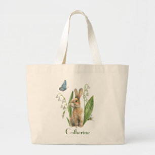 Aquarellfarbener Ostern Bunny Rabbit Personalisier Jumbo Stoffbeutel