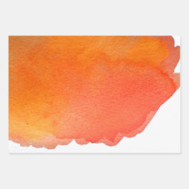 Aquarellfarbener Regenbogen, rot und grün orange Geschenkpapier Set