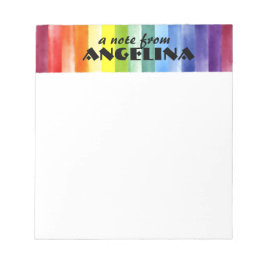 Aquarellfarbener Regenbogenspritzling Notizblock
