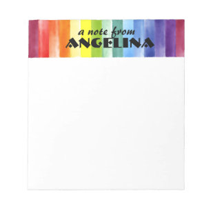 Aquarellfarbener Regenbogenspritzling Notizblock