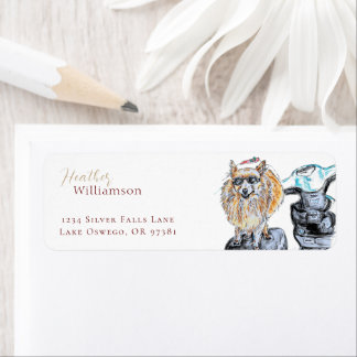 Aquarellfarbener Spitz Weihnachten