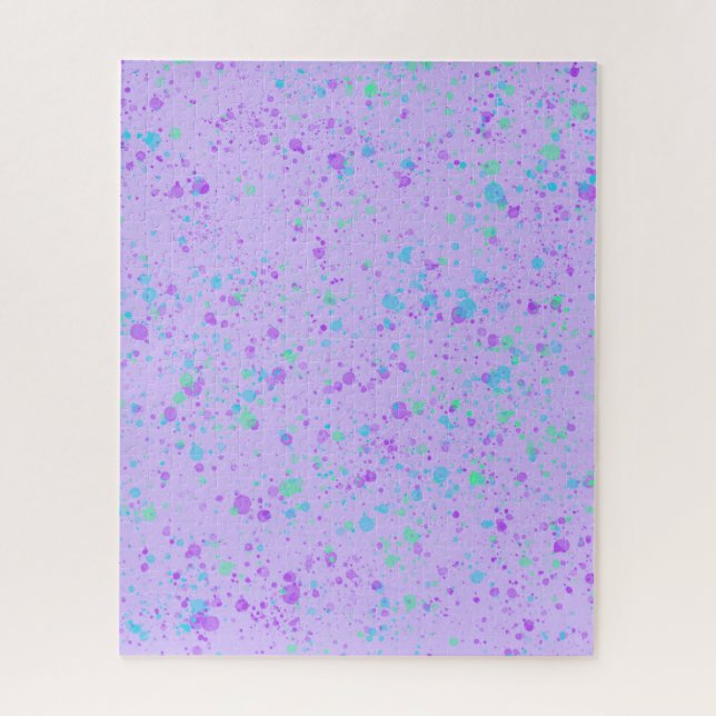 Aquarellfarbener Spritzer auf Lila Puzzle (Vertikal)