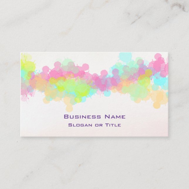 Aquarellfarbener Spritzer Farbenfrohe abstrakte Ge Visitenkarte (Vorderseite)