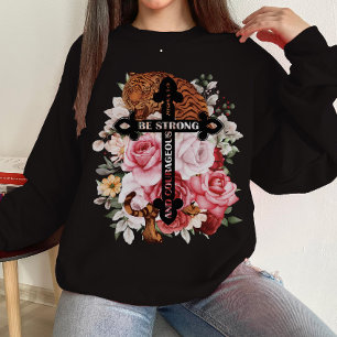 Aquarellfarbener Tiger sind stark und mutig Sweatshirt