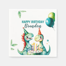 Aquarellfarbener Trex Dinosaurier 1. Geburtstag