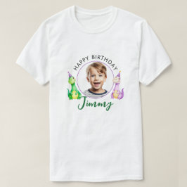 Aquarellfarbener Trex Kinder Foto Geburtstag T-Shirt