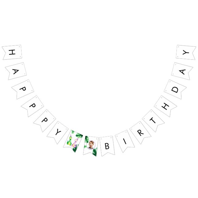 Aquarellfarbener Trex Kinder Foto Geburtstag Wimpelkette (Alle)