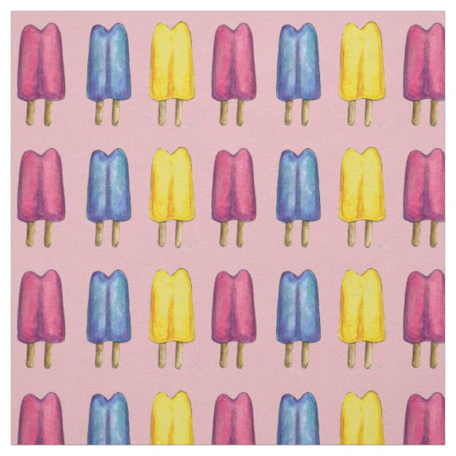 Aquarellfarbener Zweifarbiger Pop Popsicles Popsic Stoff (Muster)