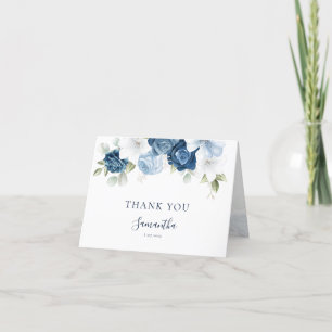 Aquarellfarbenes Blumendusty Blue Brautparty Dankeskarte