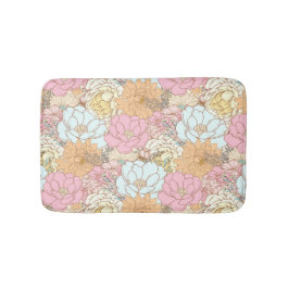 Aquarellfarbenes Blumenmuster Badematte