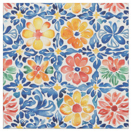 Aquarellfarbenes Blumenmuster Nahtlos Papel Picado Stoff