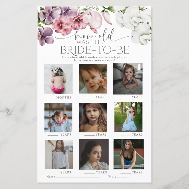 Aquarellfarbenes Brautparty (Vorderseite)