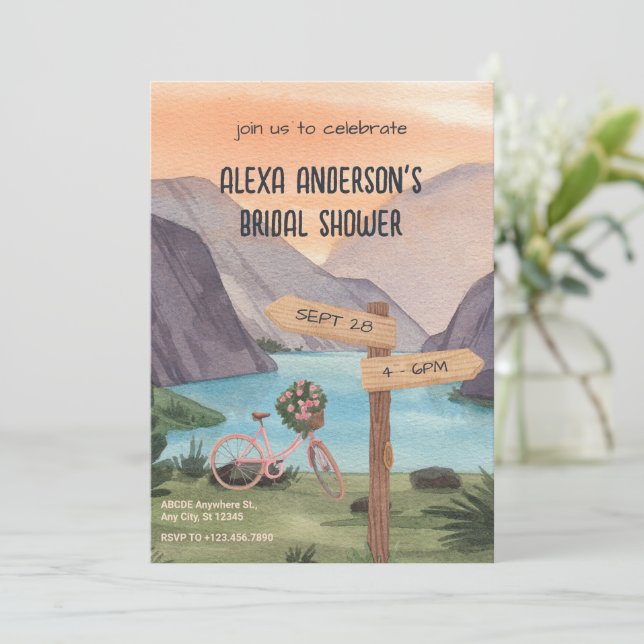 Aquarellfarbenes Brautparty Einladung (Stehend Vorderseite)