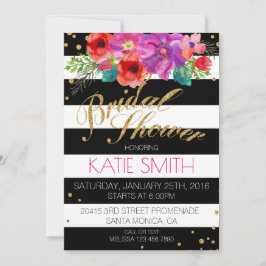 Aquarellfarbenes Brautparty Glitzer Einladung