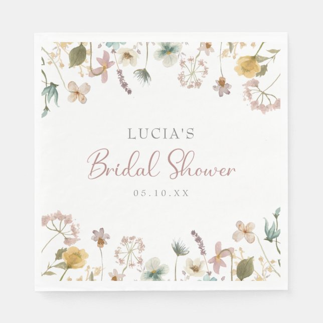 Aquarellfarbenes Brautparty Serviette (Vorderseite)