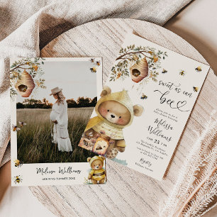 Aquarellfarbenes Foto, süß wie Babydusche Einladung