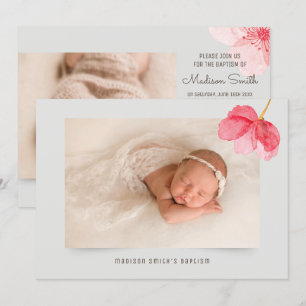 Aquarellfarbenes Foto Taufe Party Einladung