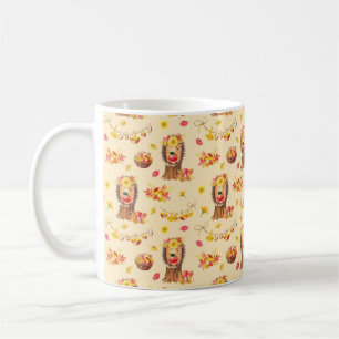 Aquarellfarbenes Herbst nahtloses Muster. Niedlich Kaffeetasse