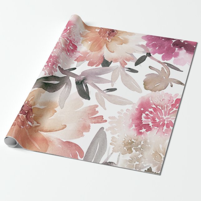 Aquarellfarbenes Hintergrundmuster, Blume, Kunst,  Geschenkpapier (Ungerollt)