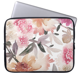 Aquarellfarbenes Hintergrundmuster, Blume, Kunst, Laptopschutzhülle