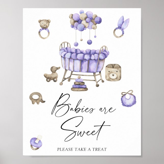 Aquarellfarbenes Kinderzimmer - Säuglinge sind Süß Poster (Vorne)