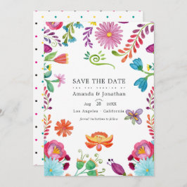 Aquarellfarbenes mexikanisches Fiesta Wedding Foto Save The Date