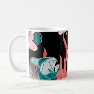 Aquarellfarbenes nahtloses Muster mit exotischen F Kaffeetasse