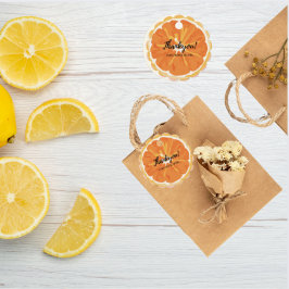 Aquarellfarbenes Orangenzitrusfrüchte Brautparty Geschenkanhänger