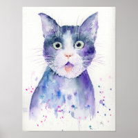 Aquarellfarbenes Portrait Poster