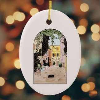 Aquarellfarbenes Rom, Italien Keramik Ornament