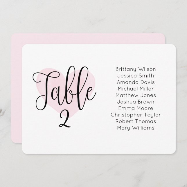 Aquarellfarbenes rosa Herz. Hochzeitskarte Einladung (Vorne/Hinten)