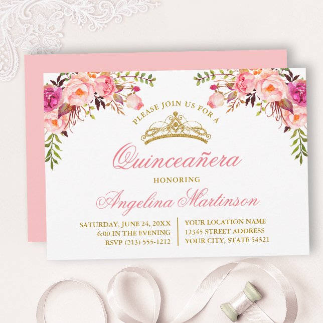Aquarellfarbenes Rosa Party Einladung (Customize to change text color, style, add text & photos to back or change color of back of card.)