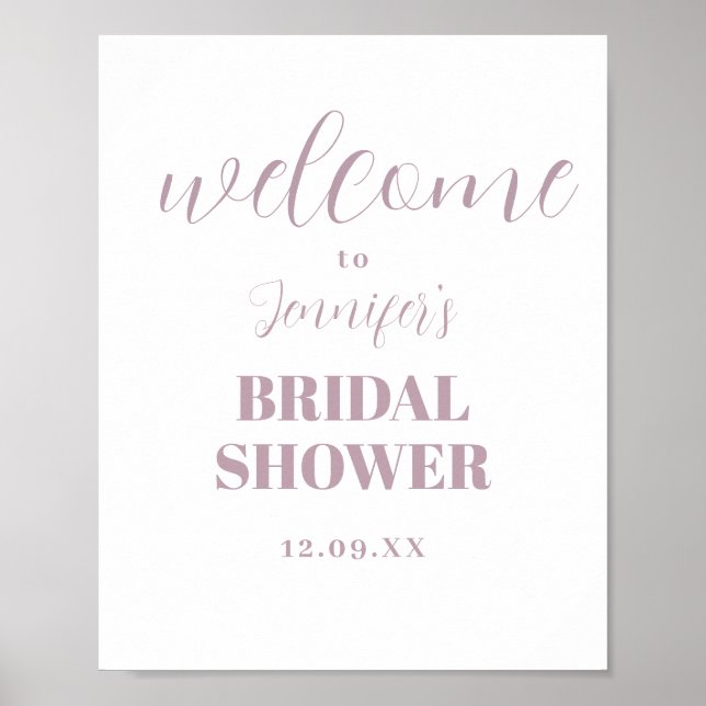 Aquarellfarbenes rosafarbenes Brautparty Poster (Vorne)