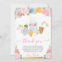 Aquarellfarbenes Süße Tier Freunde zum Geburtstag