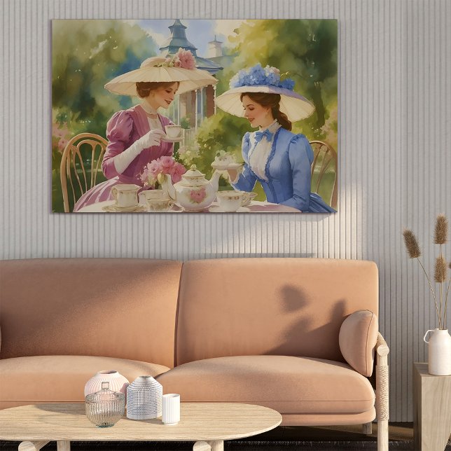 Aquarellfarbenes Viktorianisch Tee Party Malerei Poster (Von Creator hochgeladen)