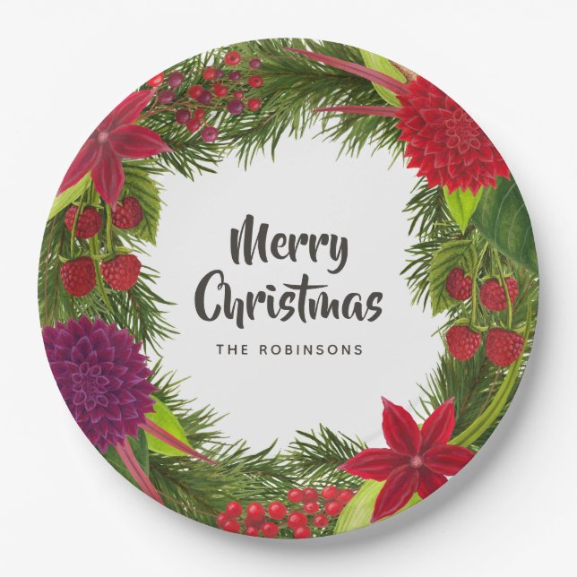 Aquarellfarbenes Weihnachtsgebäck Party Pappteller (Vorderseite)