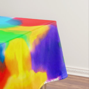 Aquarellfarbenfarbener Regenbogen Tischdecke