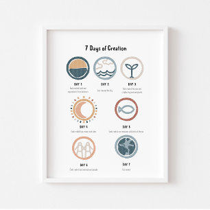 Aquarellfarbenneutrale 7 Tage Poster