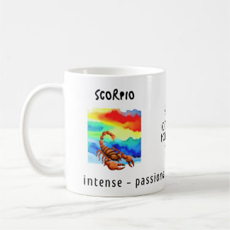 Aquarellfarbensorpio Tierzeichen und Merkmale Kaffeetasse