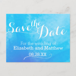 Aquarellfarbenwäsche, blau Save the Date gestriche Ankündigungspostkarte