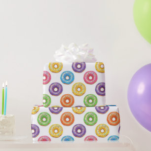 Aquarellfarbige Donuts mit Streuseln Geschenkpapier
