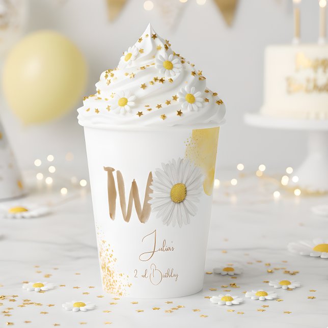 Aquarellfärbung am zweiten Geburtstag Pappbecher (Von Creator hochgeladen)