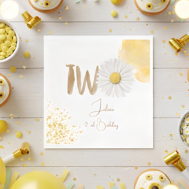 Aquarellfärbung am zweiten Geburtstag Serviette (Von Creator hochgeladen)