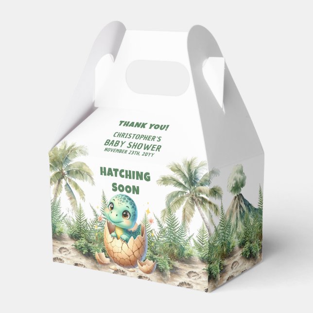 Aquarellfärbung Bald Dino Baby Fevor Box Geschenkschachtel (Vorderseite)