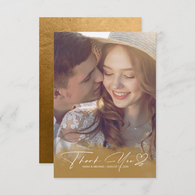 Aquarellfärbung dank Autumn Gold ID786 Dankeskarte (Vorne/Hinten)