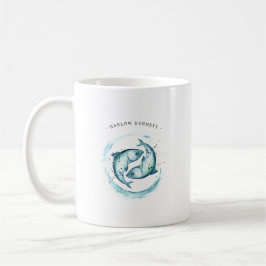 Aquarellfärbung Fische Astrologie Zodiac-Zeichen | Kaffeetasse