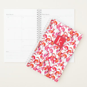 Aquarellfärbung Flamingo in Wasserfarben Planer